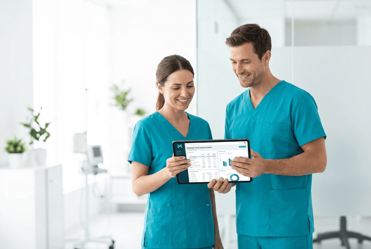 Medical professionals reviewing patient charts